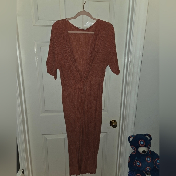 All in Favor Terracotta Midi Dress - Picture 2 of 8